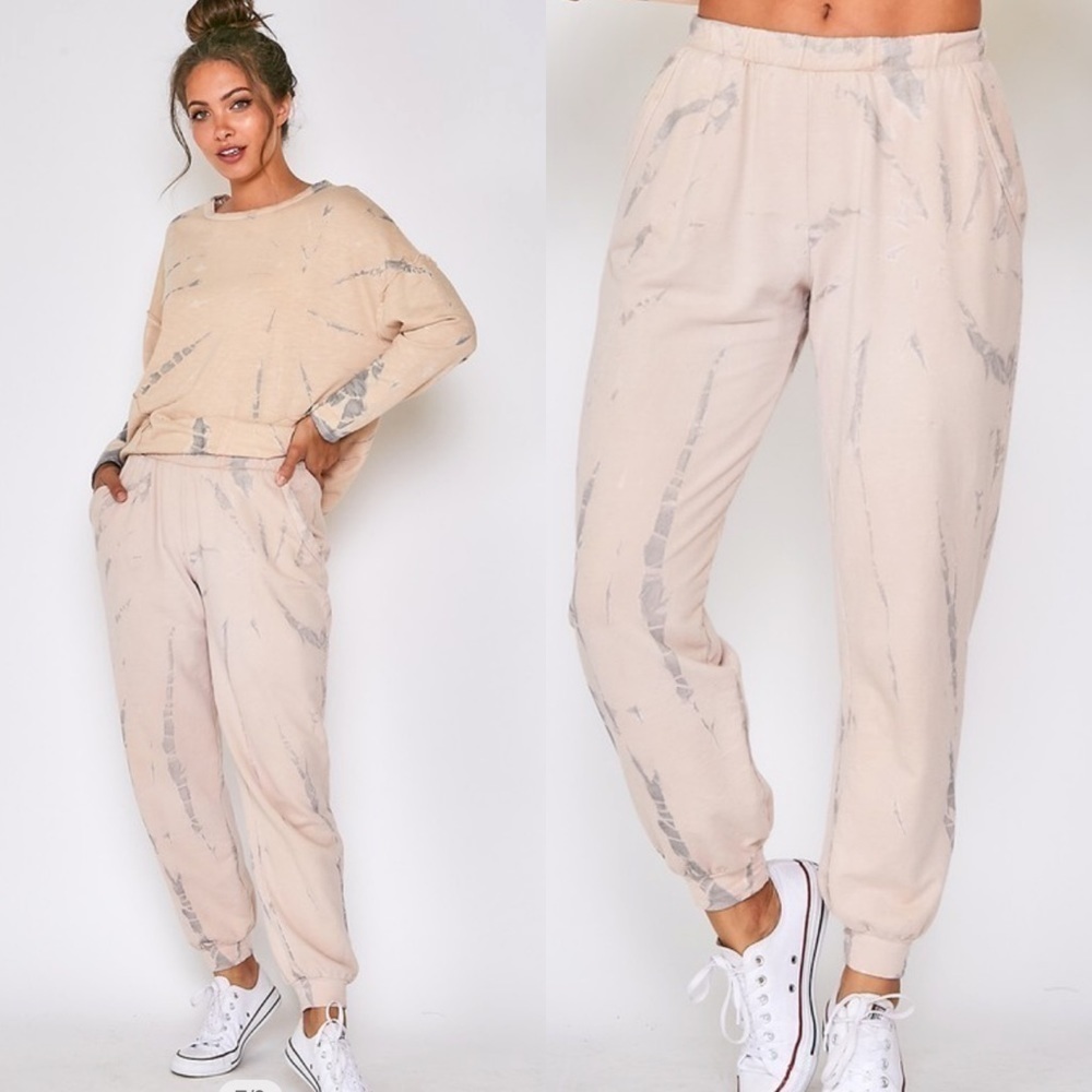 SAND & Grey Tie Dyed Organic Cotton Pants